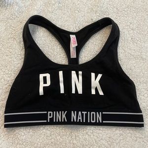 Pink Victorias Secret Black Pink Nation Sports Bra Size Small